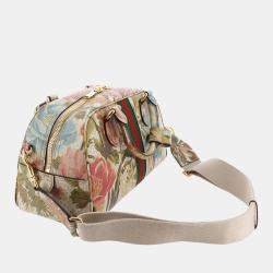 Pre Owned Gucci Multicolour GG Supreme Flora Ophidia Satchel