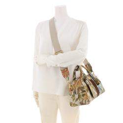 Pre Owned Gucci Multicolour GG Supreme Flora Ophidia Satchel