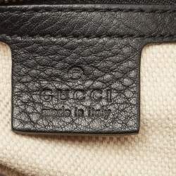 Pre Owned Gucci Black Leather Medium Soho Chain Tote