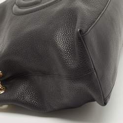 Pre Owned Gucci Black Leather Medium Soho Chain Tote