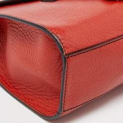 Pre Owned Gucci Coral Red Leather Medium Emily Shoulder Bag