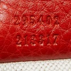 Pre Owned Gucci Coral Red Leather Medium Emily Shoulder Bag