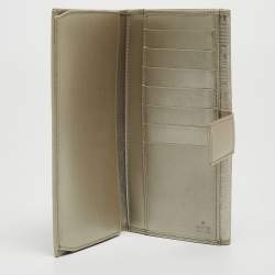 Gucci Metallic GG Imprime and Leather Interlocking G Continental Wallet