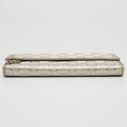 Gucci Metallic GG Imprime and Leather Interlocking G Continental Wallet