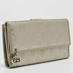 Gucci Metallic GG Imprime and Leather Interlocking G Continental Wallet