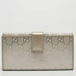 Gucci Metallic GG Imprime and Leather Interlocking G Continental Wallet