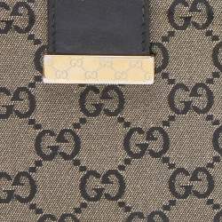 Gucci Beige/Black GG Crystal Canvas and Leather Continental Wallet