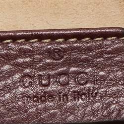 Pre Owned Gucci Metallic Burgundy Leather Small 1973 Chain Crossbody Bag