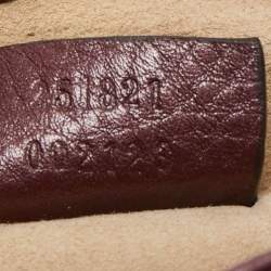 Pre Owned Gucci Metallic Burgundy Leather Small 1973 Chain Crossbody Bag