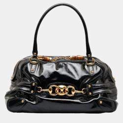 Gucci Black Mini Duchessa Leather Boston Bag Pony-style calfskin