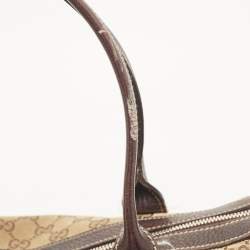Pre Owned Gucci Beige/Brown GG Canvas and Leather Princy Tote 