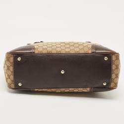 Pre Owned Gucci Beige/Brown GG Canvas and Leather Princy Tote 