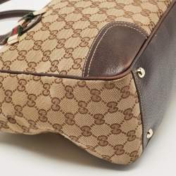Pre Owned Gucci Beige/Brown GG Canvas and Leather Princy Tote 