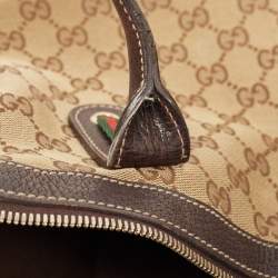 Pre Owned Gucci Beige/Brown GG Canvas and Leather Princy Tote 