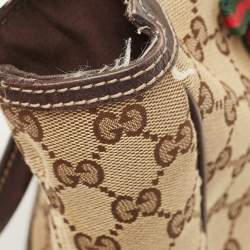 Pre Owned Gucci Beige/Brown GG Canvas and Leather Princy Tote 