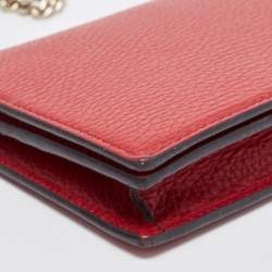 Gucci Red Leather Betty Wallet on Chain