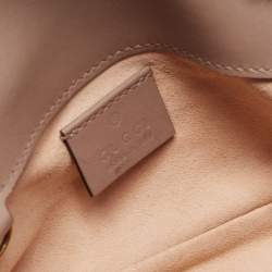 Gucci Beige Matelassé Leather Super Mini GG Marmont Shoulder Bag