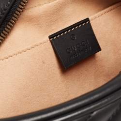 Gucci Black Matelassé Leather Small GG Marmont Camera Bag