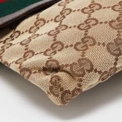 Pre Owned Gucci Brown/Beige GG Canvas and Leather Belt Bag