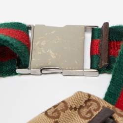 Pre Owned Gucci Brown/Beige GG Canvas and Leather Belt Bag
