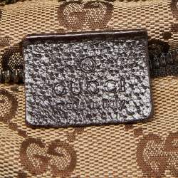 Pre Owned Gucci Brown/Beige GG Canvas and Leather Belt Bag