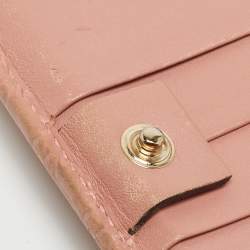 Gucci Pink Microgucissima Leather Flap Continental Wallet