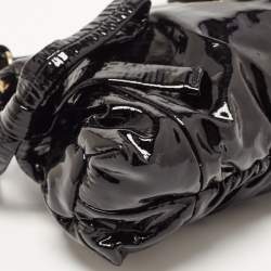 Pre Owned Gucci Black Patent Leather Hysteria Clutch