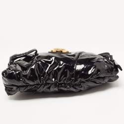 Pre Owned Gucci Black Patent Leather Hysteria Clutch
