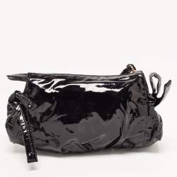 Pre Owned Gucci Black Patent Leather Hysteria Clutch