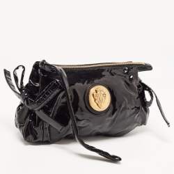 Pre Owned Gucci Black Patent Leather Hysteria Clutch