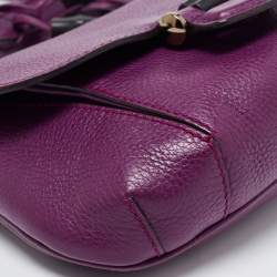 Pre Owned Gucci Purple Leather Nouveau Fringe Crossbody Bag