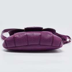 Pre Owned Gucci Purple Leather Nouveau Fringe Crossbody Bag