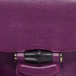 Pre Owned Gucci Purple Leather Nouveau Fringe Crossbody Bag