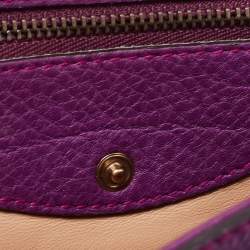 Pre Owned Gucci Purple Leather Nouveau Fringe Crossbody Bag