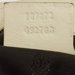 Pre Owned Gucci Cream/White Leather Pop Bamboo Tote