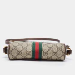 Gucci Beige GG Supreme Canvas and Leather Mini Ophidia Crossbody Bag