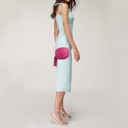 Pre Owned Gucci Fuchsia Leather Mini Soho Disco Chain Crossbody Bag