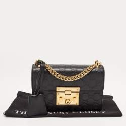 Pre Owned Gucci Black Guccissima Leather Small Padlock Shoulder Bag