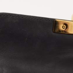 Pre Owned Gucci Black Guccissima Leather Small Padlock Shoulder Bag