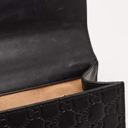 Pre Owned Gucci Black Guccissima Leather Small Padlock Shoulder Bag