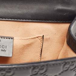 Pre Owned Gucci Black Guccissima Leather Small Padlock Shoulder Bag