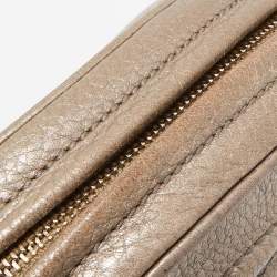 Pre Owned Gucci Gold Leather Mini Soho Disco Chain Crossbody Bag
