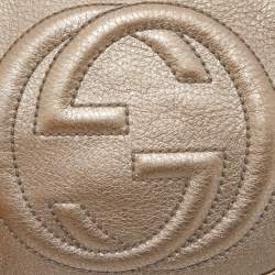 Pre Owned Gucci Gold Leather Mini Soho Disco Chain Crossbody Bag