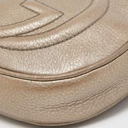 Pre Owned Gucci Gold Leather Mini Soho Disco Chain Crossbody Bag