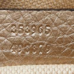 Pre Owned Gucci Gold Leather Mini Soho Disco Chain Crossbody Bag
