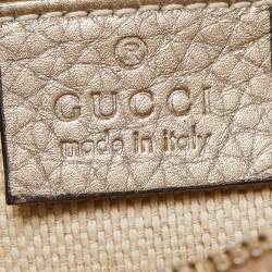 Pre Owned Gucci Gold Leather Mini Soho Disco Chain Crossbody Bag