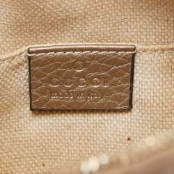 Pre Owned Gucci Gold Leather Mini Soho Disco Chain Crossbody Bag