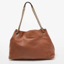 Pre Owned Gucci Brown Leather Medium Soho Chain Shoulder Bag