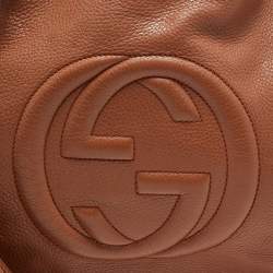 Pre Owned Gucci Brown Leather Medium Soho Chain Shoulder Bag