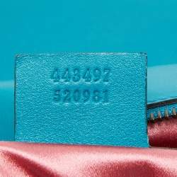 Pre Owned Gucci Green Matelassé Velvet Small GG Marmont Shoulder Bag